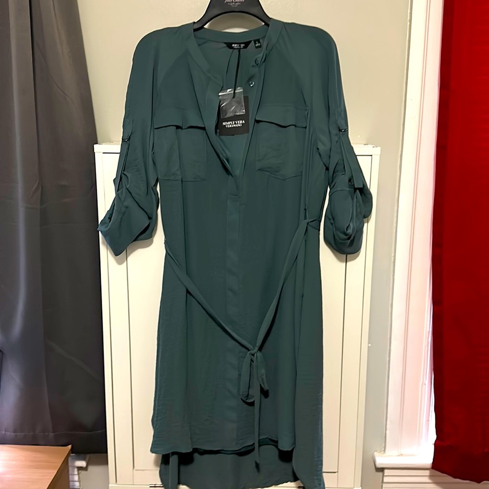Vera Wang button blouse dress LG